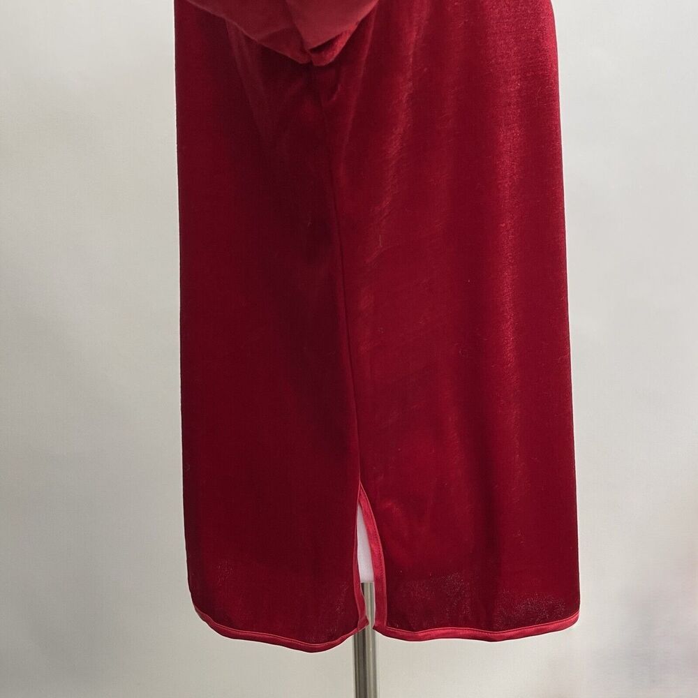 Oscar de la Renta Pink Label Women's Top Medium Large Red Velvet Velour - Picture 6 of 8